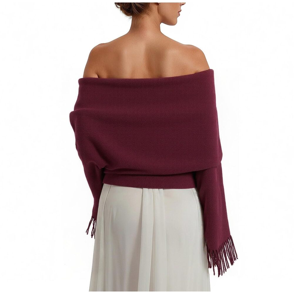 6485 Winter Scarf For Women Pashmina Shawl Wraps For Evening Dress Fall Winter